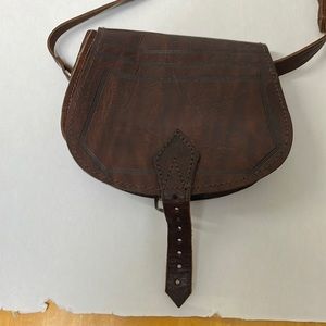 Small genuine leather handmade cross body bag